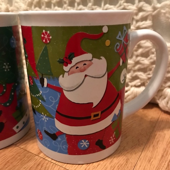 6/$20 Set of 2 LARGE Christmas Mugs with Santa and Friends in New Condition - Picture 2 of 10